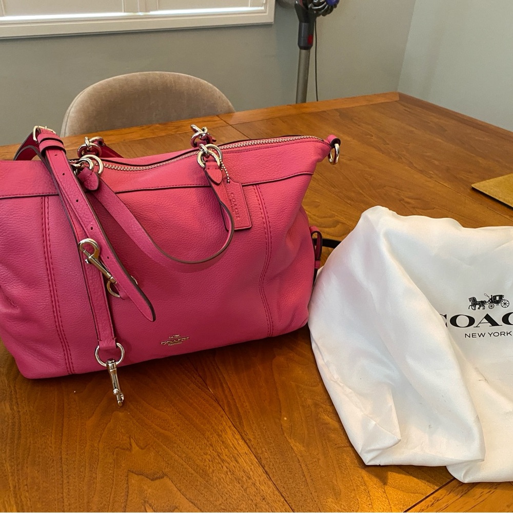 Coach Big Shoulder Bag- Pink. Just in time for summer. Never used. NWOT